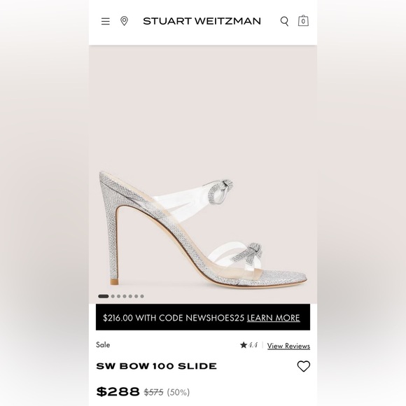 Stuart Weitzman Bow 100 Silver Mules Size 9 - Picture 9 of 9